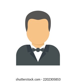 Croupier icon. Flat illustration of croupier vector icon isolated on white background