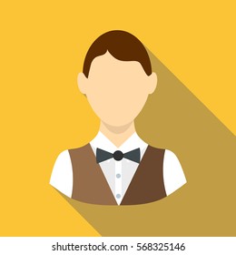 Croupier icon. Flat illustration of croupier vector icon for web design
