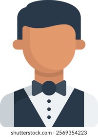 Croupier Icon Flat Vector Illustration