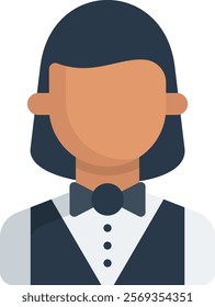 Croupier Icon Flat Vector Illustration