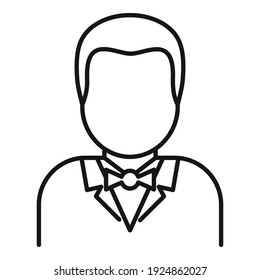 Croupier icon. Outline croupier vector icon for web design isolated on white background