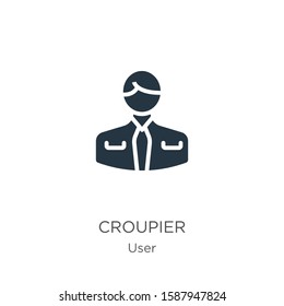 Croupier icon vector. Trendy flat croupier icon from user collection isolated on white background. Vector illustration can be used for web and mobile graphic design, logo, eps10
