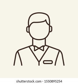 Croupier line icon. Staff, personnel, suit. Casino concept. Vector illustration can be used for topics like gambling, business, advertising