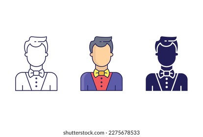 Croupier line and solid illustration icon