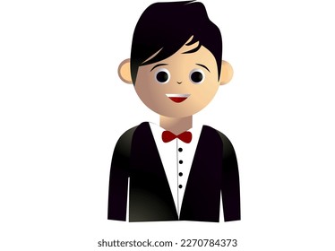 Croupier Man avatar on white background. Vector illustration.