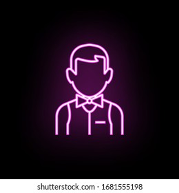 Croupier neon icon. Simple thin line, outline vector of casino icons for ui and ux, website or mobile application