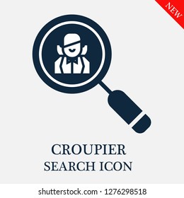 Croupier search icon. Editable Croupier search icon for web or mobile.