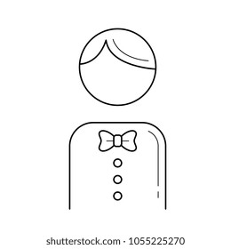 Icono de la línea vector de la curva aislado en el fondo blanco. Icono de la línea de Croupier para infografía, sitio web o aplicación. Icono diseñado en un sistema de cuadrícula.