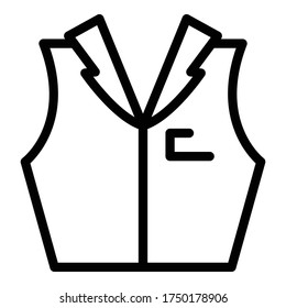 Croupier vest icon. Outline croupier vest vector icon for web design isolated on white background