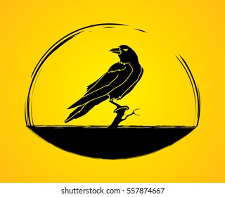 Crow art graphic vector.