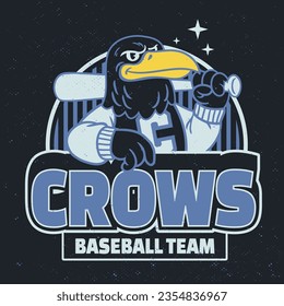 Crow Baseball Sport Team Mascot Logo