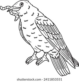  Crow-Vogel-Einzel-Farbseite für Kinder