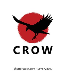 Crow bird logo template design