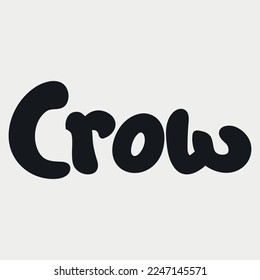 Crow Bird Name Lettering Concept Vector illustration