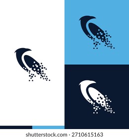 Crow Vogel Pixel 8 Bit Logo