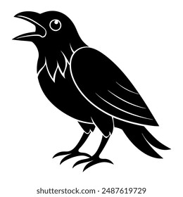 crow bird screams vector illustration 