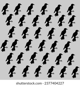 crow bird silhouette background  vector design black color suitable for icon, sign, logo, sticker templat