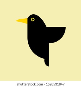 crow bird vector. black crow bird vector icon in flat style. raven bird,black bird