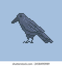 crow black raven pixel art