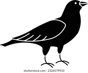 crow blackbird corvus bird carion crow Glyph