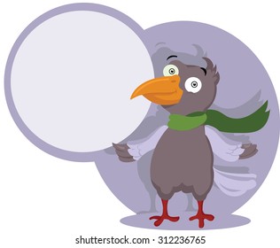 crow cartoon card