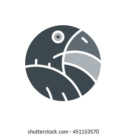 crow circle logo in flat style vector