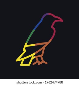 Crow colorful icon illustration vector concept