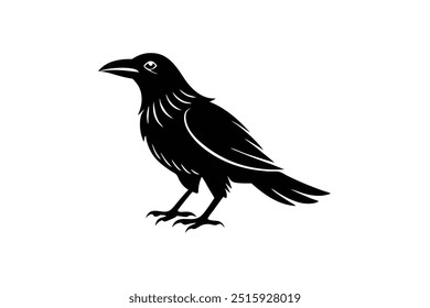 Crow creative silhouette, symbol, Illustration Unique Design with white background