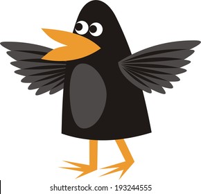 Crow cute cartoon vector illustration