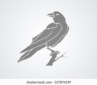 Crow designed using geometric pattern graphic vector.