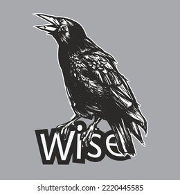 Crow digital design for t shirts