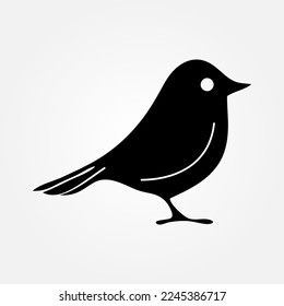 Crow element in flat simple style on white background..eps