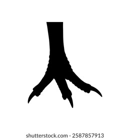 Crow foot silhouette vector flat illustration design on white background.