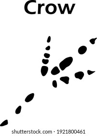 Crow Footprint. Black Silhouette Design. Vector Illustration.