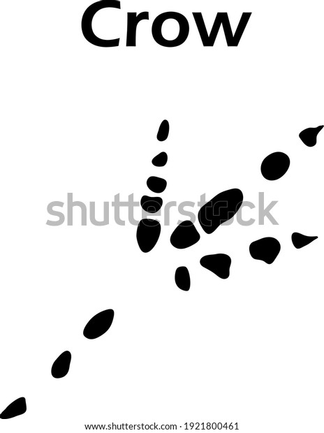 Crow Footprint. Black Silhouette Design.\
Vector Illustration.