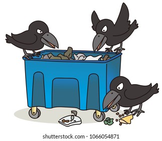 Crow and garbage problem - Trash box