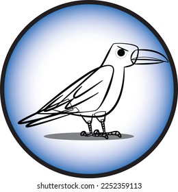 crow in gradient background silhouette illustration vector