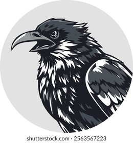 Crow Head Logo Emblem Vector Art