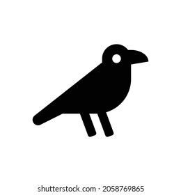 crow Icon. Flat style design isolated on white background. Vector illustration