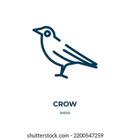 Crow Icon. Linear Vector Illustration From Birds Collection. Outline Crow Icon Vector. Thin Line Symbol For Use On Web And Mobile Apps, Logo, Print Media.