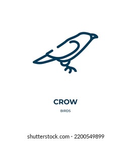 Crow Icon. Linear Vector Illustration From Birds Collection. Outline Crow Icon Vector. Thin Line Symbol For Use On Web And Mobile Apps, Logo, Print Media.