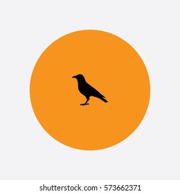 Crow icon silhouette vector illustration

