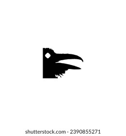 Crow icon. Simple style Halloween holiday poster background symbol. Crow brand logo design element. Crow t-shirt printing. Vector for sticker.