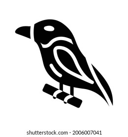Crow icon solid illustration helloween