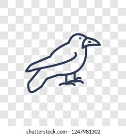 Crow icon. Trendy linear Crow logo concept on transparent background from animals  collection