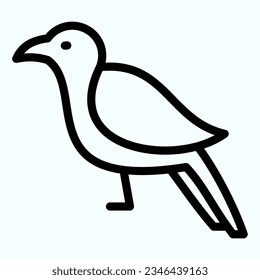 Crow line icon. Scary dark corvus bird. Halloween vector design concept, outline style pictogram on white use for and app. Eps 10.