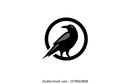 Crow logo in a circle