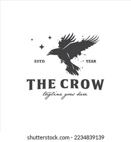 Crow Logo Design Stock Vector Image
