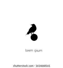 crow logo design, vector crow icon with a simple concept.