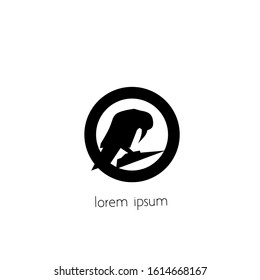 crow logo design, vector crow icon with a simple concept.